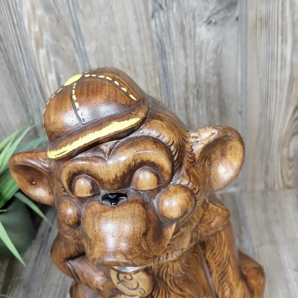 Vintage Treasure Craft Monkey Cookie Jar 1960s Ceramic Brown Kitchen Canister